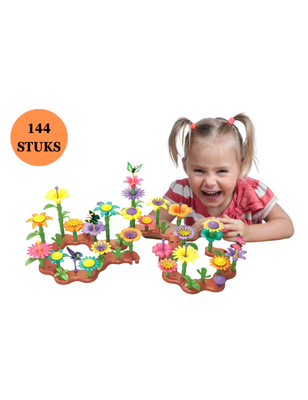 Bouw je bloementuin | Bloemen Bouwpakket 144 stuks | Garden build | speelgoed voor meisjes of jongens 